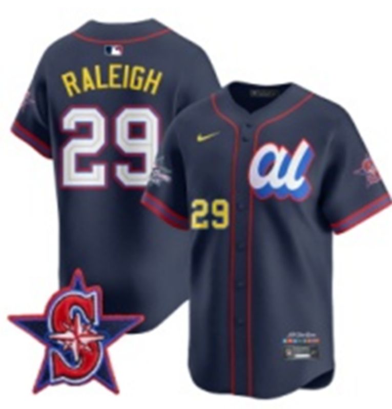Men 2025 Seattle Mariners #29 Raleigh dark Blue All star Nike MLB Jersey style 01->seattle mariners->MLB Jersey